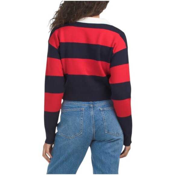 LOVE TREE Collared Striped Sweater - Picture 2 of 2